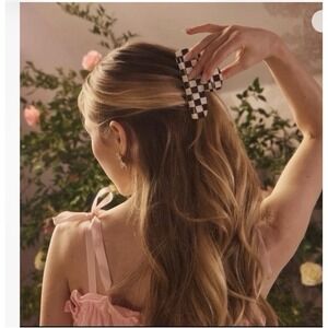 Goody x MacKenzie-Childs Courtly Check Large Hair Claw Clip Black White New